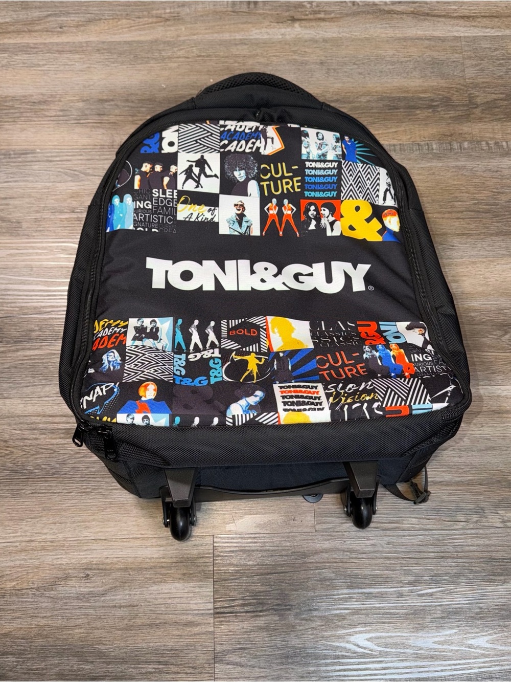 RARE Toni & Guy Rolling BackPack Pop-Art Design Hairdresser Cosmetology Kit Bag